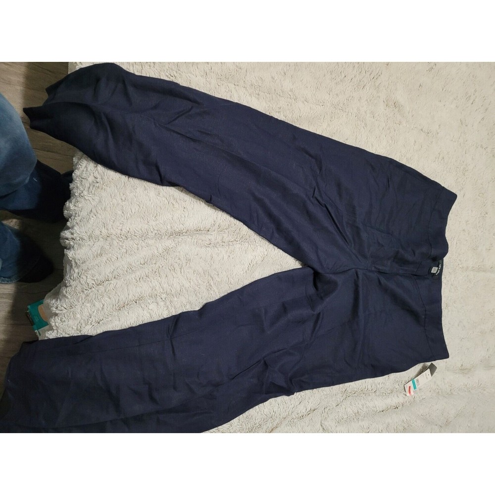 Nine West Womens Navy color Pants The Neo Classic Sz 16 Stretch Straight Leg